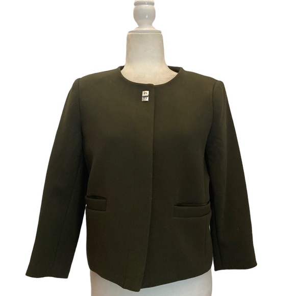Philosophy Fern Green Crop Blazer with Silver Hardware Closure - Picture 11 of 12